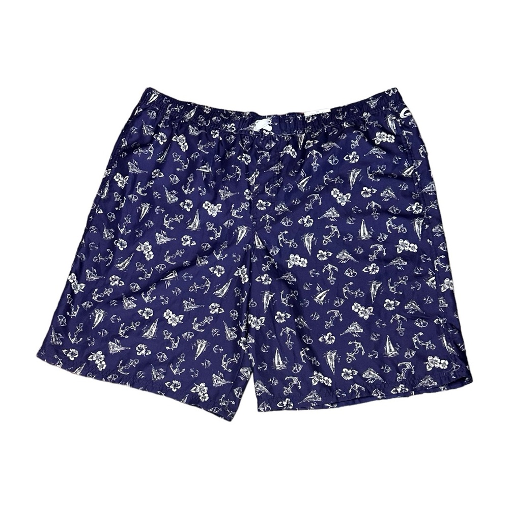 O’rageous Men’s Swim Shorts Blue Vintage Nautical Design Size 2XL NEW